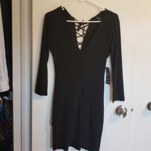 Black Dress with Lace Up Back